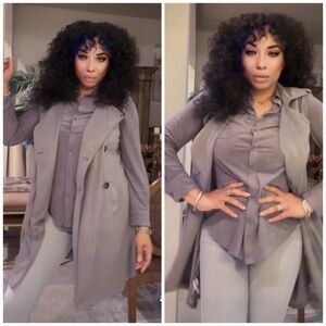 Stylish Gray Long Vest- Bx90825